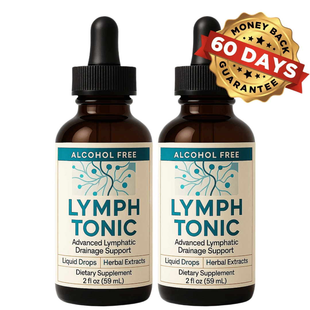 Lymph Tonic two-bottle 60-day supply – alcohol-free herbal lymphatic drainage drops with 60-day guarantee
