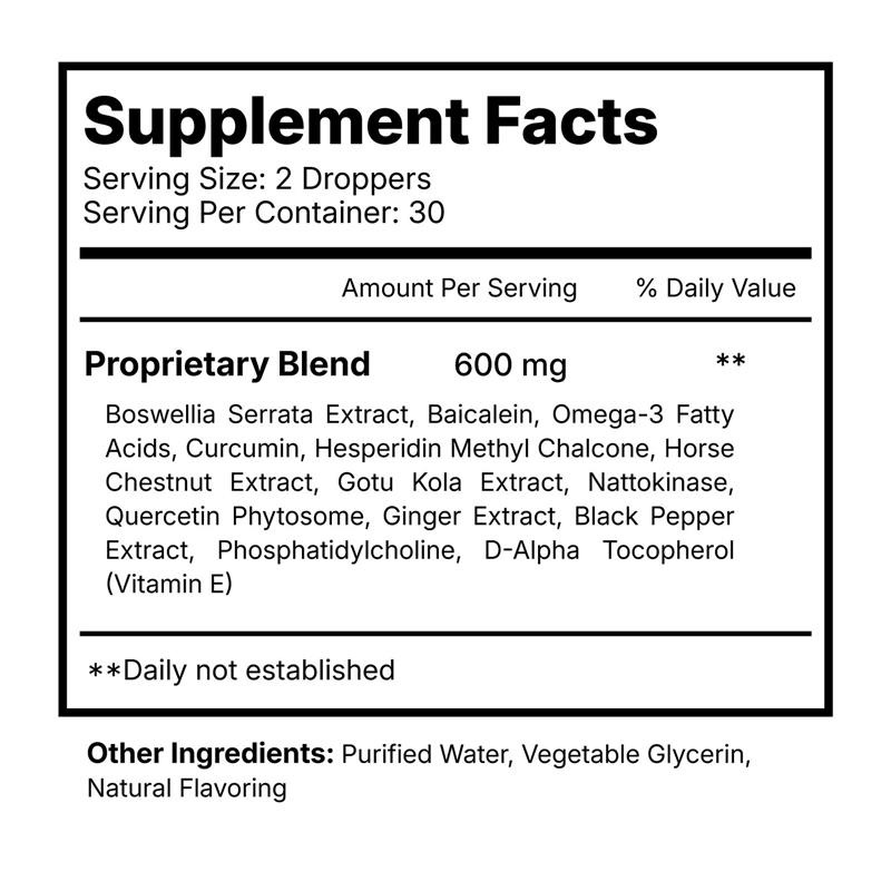 Lymph Tonic supplement facts panel — complete ingredient list with dosage